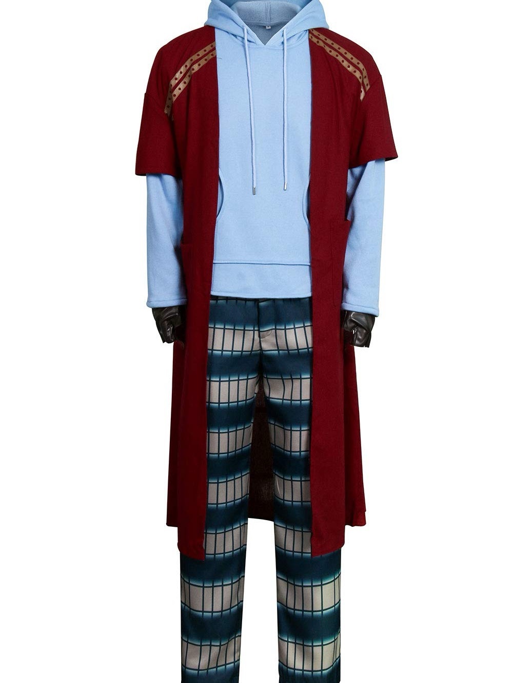 Fat Thor Costume Men’s Size 3XL Sweatshirt Cloak Pants Gloves Halloween Cosplay